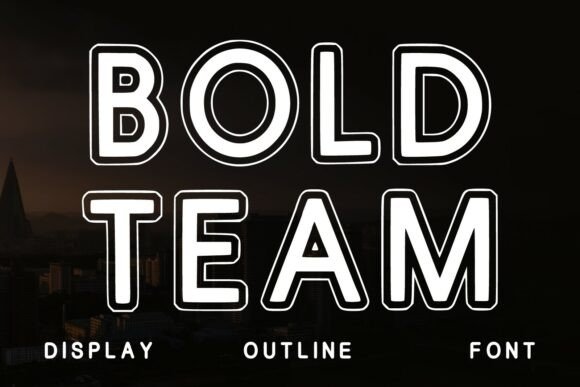 Bold Team: Modern Outline Display Font for Impactful Design