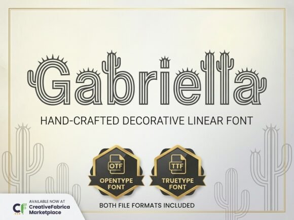 Gabriella: A Retro Cactus-Deco Font for Modern Design