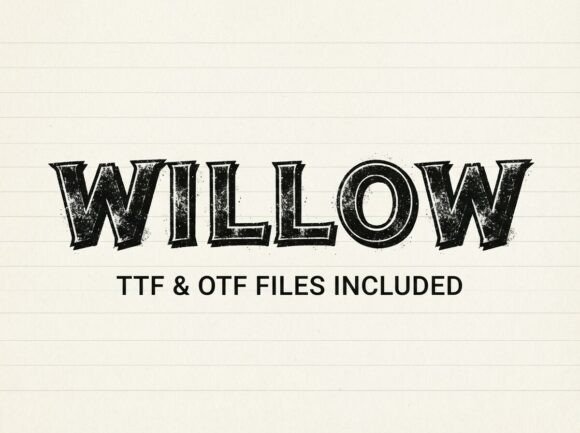 Willow: The Distressed Display Typeface for Vintage Collegiate Style